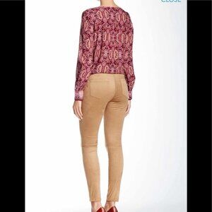 Max Studio NEW Faux Suede High Waist Pant Stretch Minimalist Neutral Leggings XS